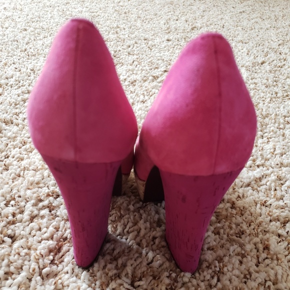 Pink Peep Toe Pumps - Picture 2 of 2